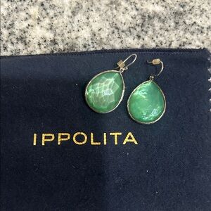 Ippolita Silver Framed Green Earrings